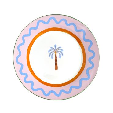 Palm Tree Dinner Plate - White Background
