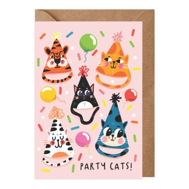 Party Hats Cats Birthday Card