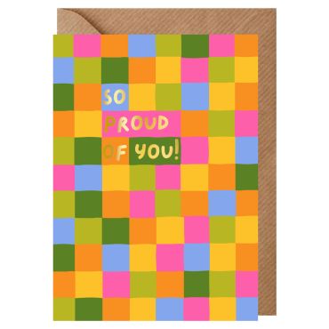 Colour Patchwork So Proud of You Card