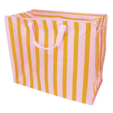 Rex London Striped Jumbo Storage Bag - Pink & Orange