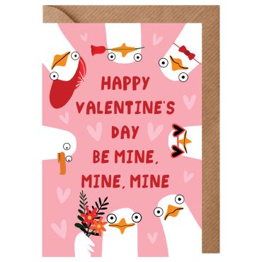 Seagulls Mine Valentines Card