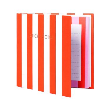 Red Stripe Sticky Notes & Notepad Set