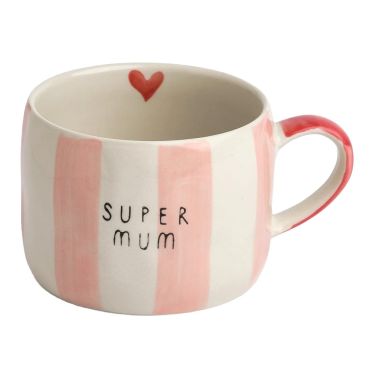 Belly Button Stripe Mug - Super Mum