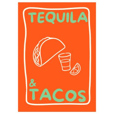 Tequila & Tacos A3 Print