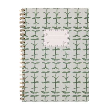 Designworks Tulip A4 Twin Wire Notebook - Green Vine