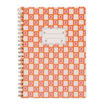 Designworks Tulip A4 Twin Wire Notebook - Orange Check