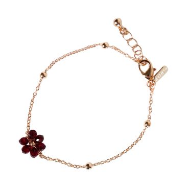 Flower Friendship Bracelet - Burgundy
