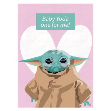 Baby Yoda One For Me Valentines Card