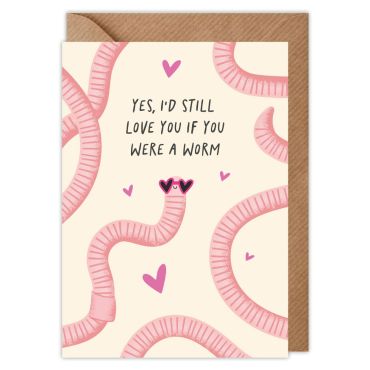 Love You Worm Valentines Card