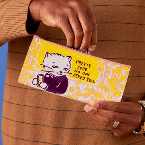 Blue Q Pencil Case No One Asked You