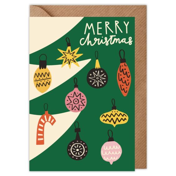 Christmas Tree Baubles Christmas Card