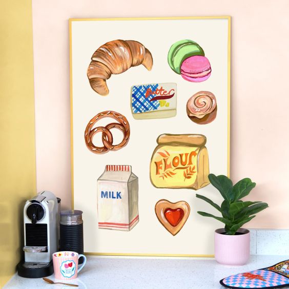 Eleanor Bowmer Baking Icons A4 Print