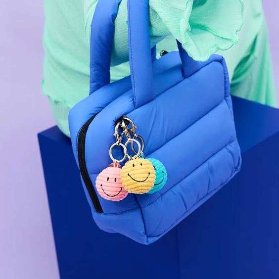 Bon Ton Toys Smiley Corduroy Keychain - Pink