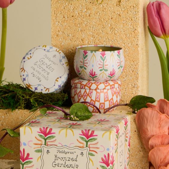 Paddywax Tulip Tin Scented Candle - Bronzed Gardenia