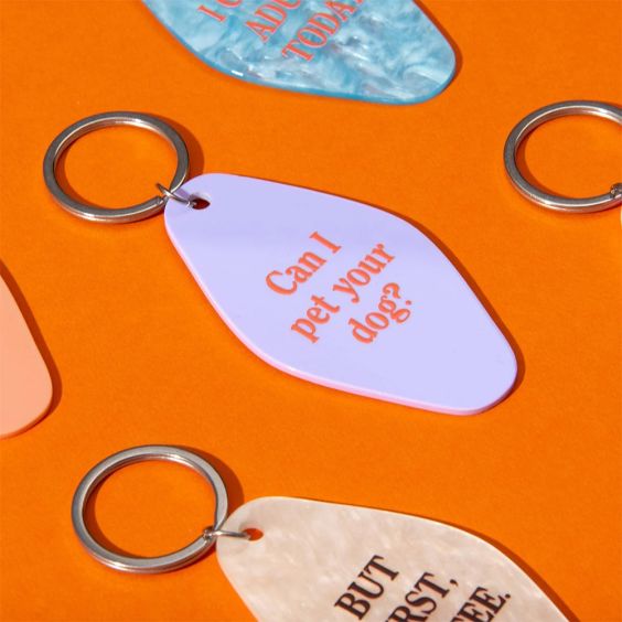 Can I pet your dog? Retro Keyring