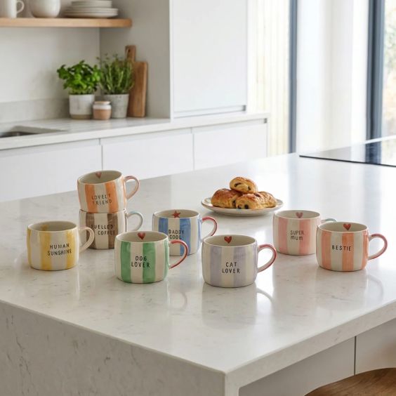 Belly Button Stripe Mug - Cat Lover
