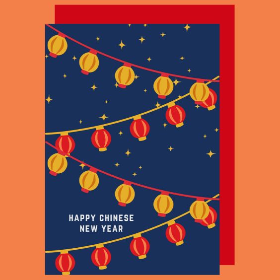 Chinese New Year Little Lanterns Card