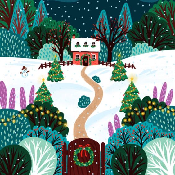 Festive Cottage Christmas Card