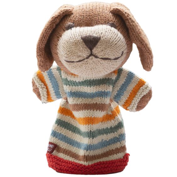 ChunkiChilli Caramel Dog Stripes Hand Puppet