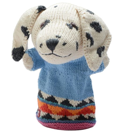 ChunkiChilli Dalmatian Knitted Hand Puppet