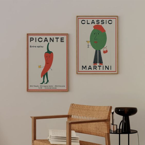 Little Egret Classic Martini A3 Print