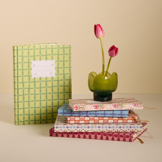 DesignWorks Ink Tulip Jumbo Journal - Green Lattice