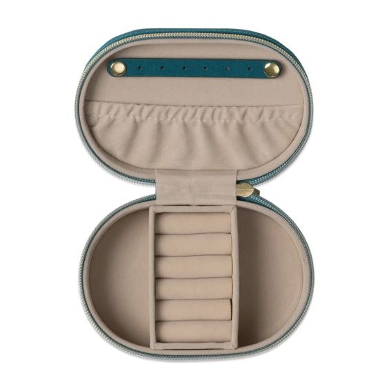 Teal Moon Oval Jewellery Case