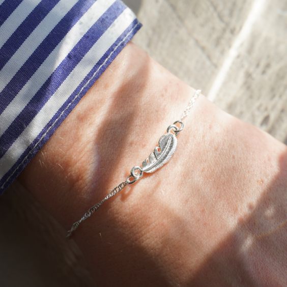 Silver Feather Bracelet