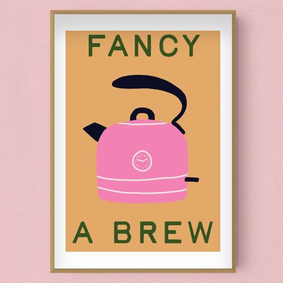 East End Prints Fancy a Brew Kettle A3 Print