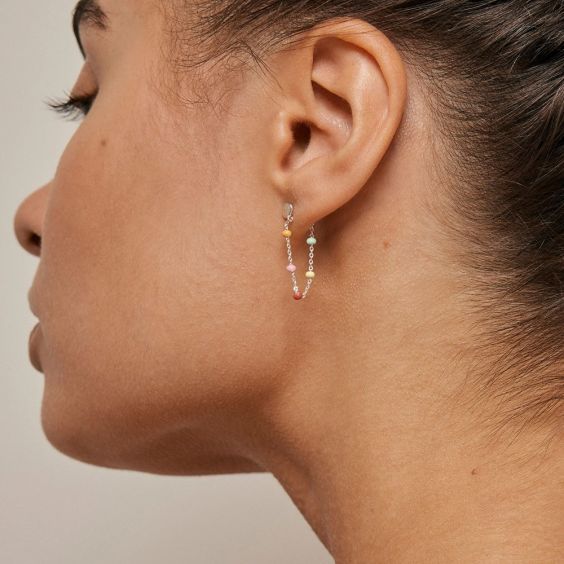 ENAMEL Copenhagen Rainbow Lola Earrings Silver