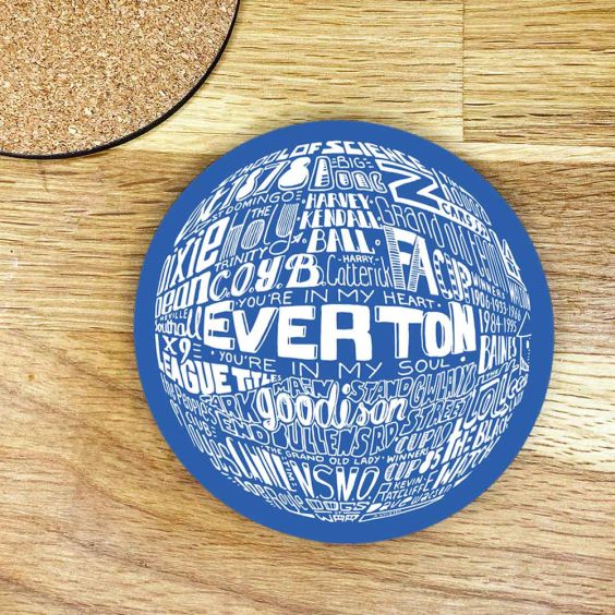 Round Everton Blue Coaster