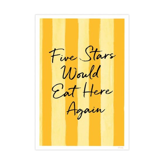 Floh Five Stars Would Eat Here Again Print - A4