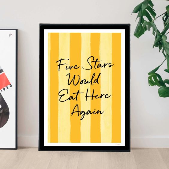Floh Five Stars Would Eat Here Again Print - A3