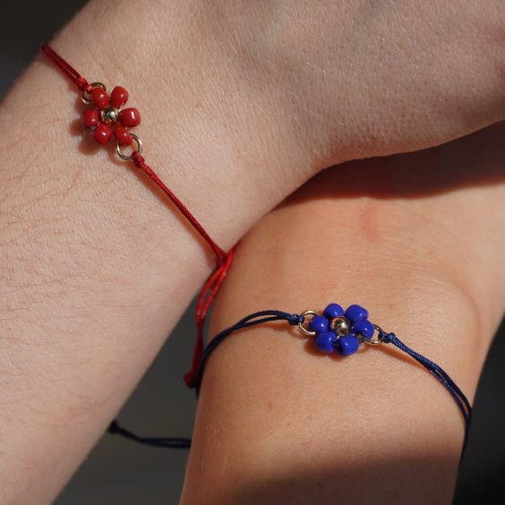 Flower Friendship Band - Navy