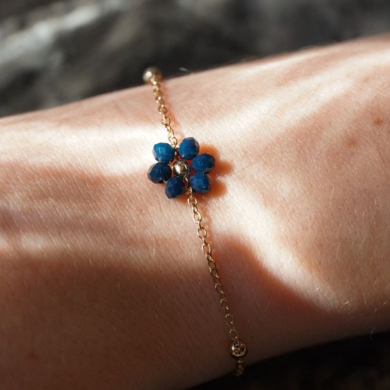 Flower Friendship Bracelet - Navy