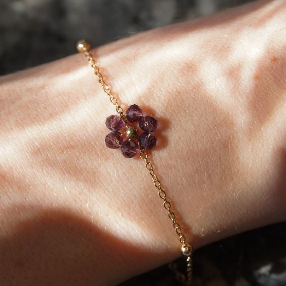 Flower Friendship Bracelet - Purple