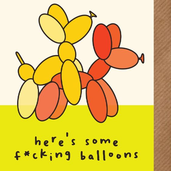 F*cking Balloons Birthday Card
