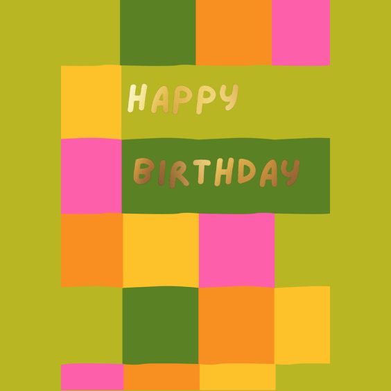 Happy Birthday Patchwork Foil Card