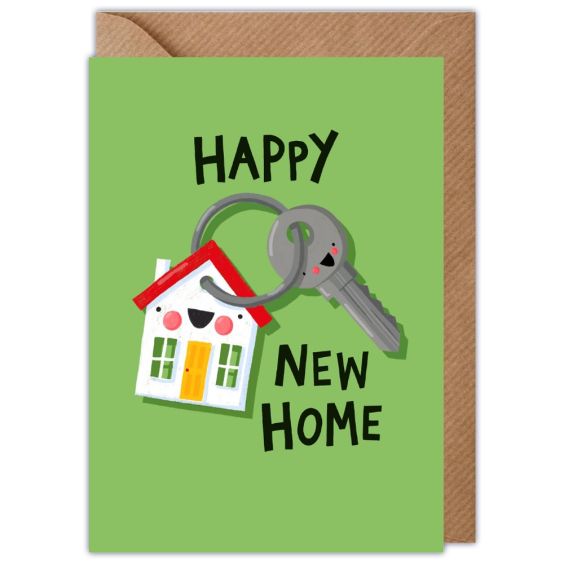 Happy New Home House Keys Card