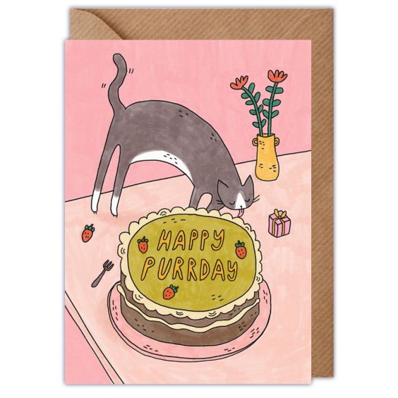 Happy Purrday Cat Birthday Card