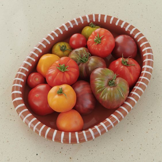HAY Barro Oval Dish Large - Natural with Stripes