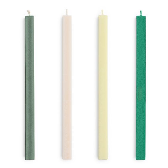 HAY Square Candle Set of 4 - Greens & Whites