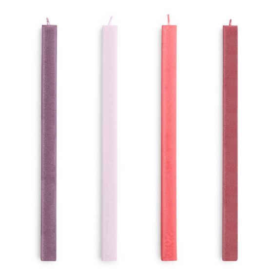 HAY Square Candle Set of 4 - Reds & Bordeaux