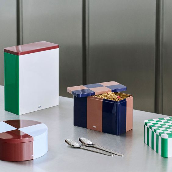 HAY Tin Container - Medium - Brown & Midnight Blue