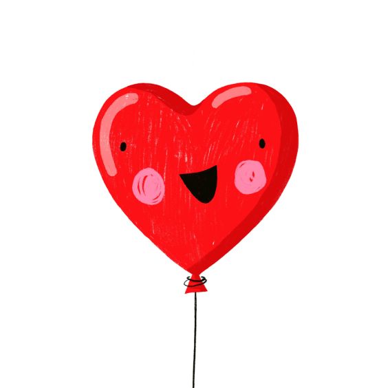 Heart Balloon Valentines Card