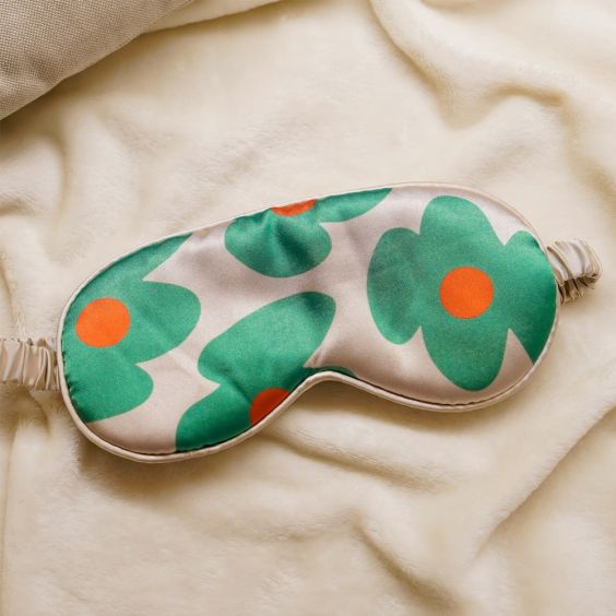 Helio Ferretti Abstract Flower Green Eye Mask