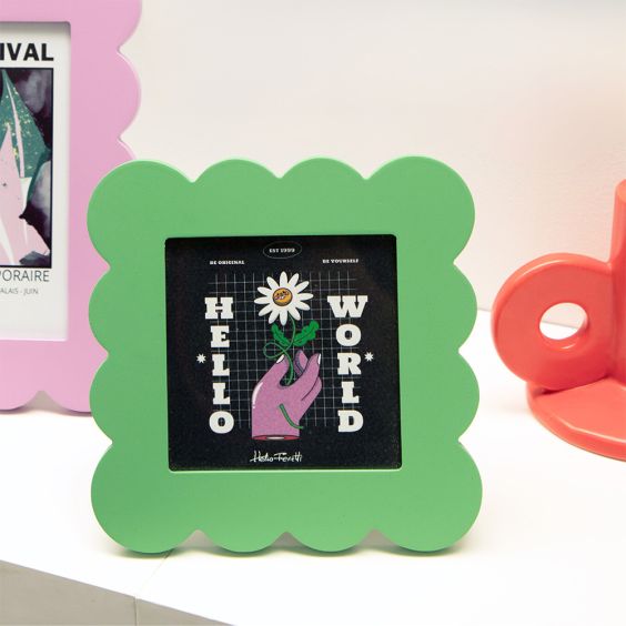 Helio Ferretti Petal Photo Frame 10x10cm - Green