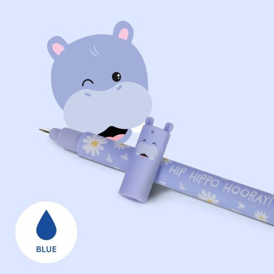 Legami Erasable Pen Hippo (Blue)