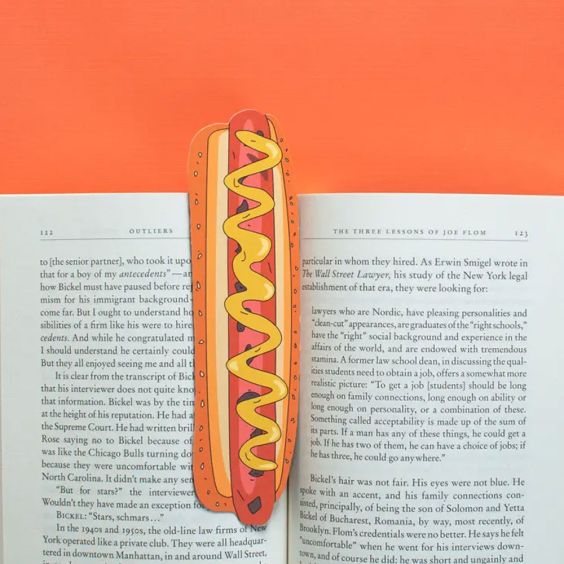 Humdrum Paper Hot Dog Bookmark 