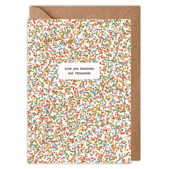 Love You Hundreds and Thousands Valentines Card